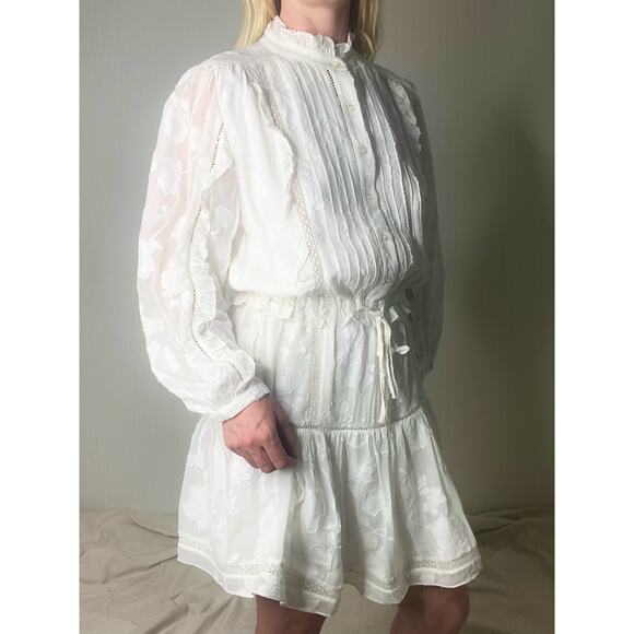 JOIE Adel B White Eyelet Lace Long Sleeve Cotton Dress US SMALL NWT $378 - Picture 9 of 16
